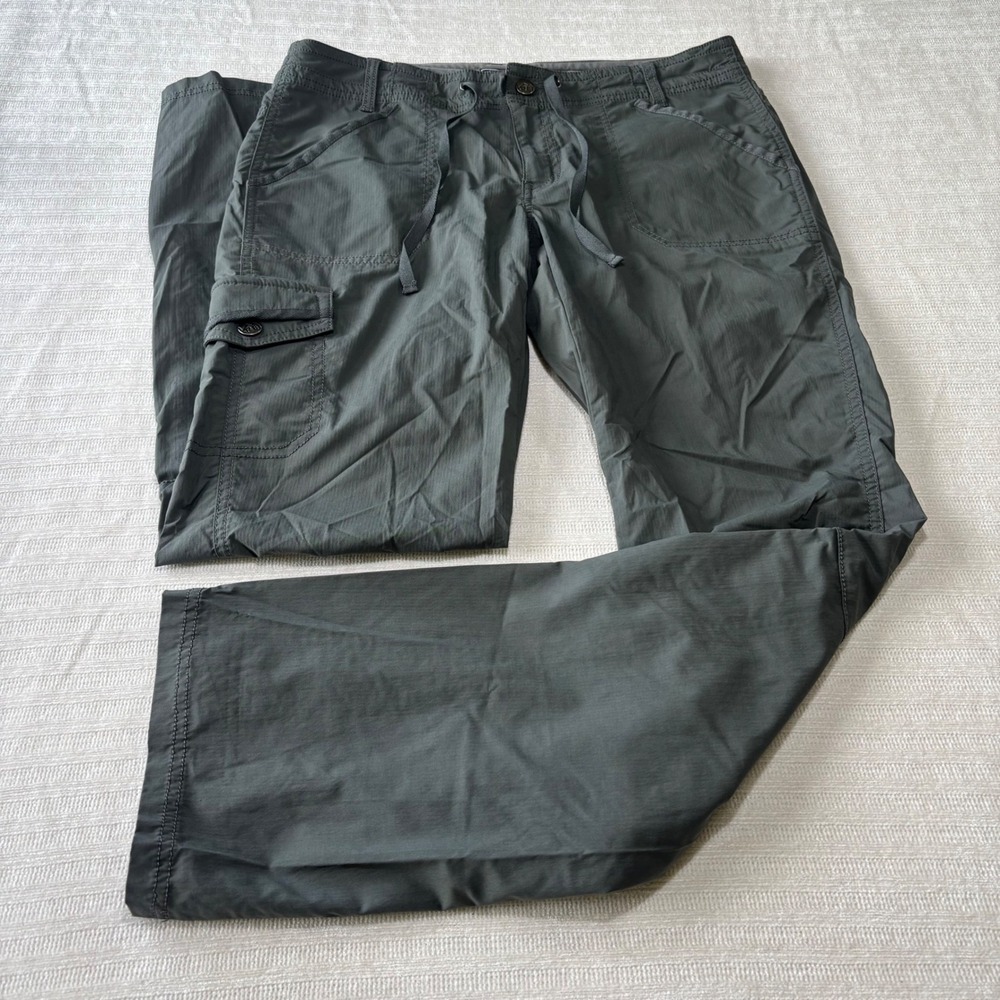 REI Sahara Womens 8 Gray Hiking Cargo Pants Nylon Stretch Outdoor 17-W-17156
